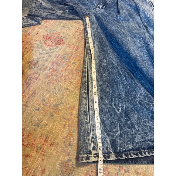 Vintage Bonjour Acid Washed Extreme Wide Leg Pants Culottes - Picture 7 of 8